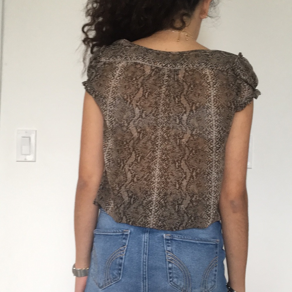 Zara Basic Python Print Blouse - Picture 2 of 3